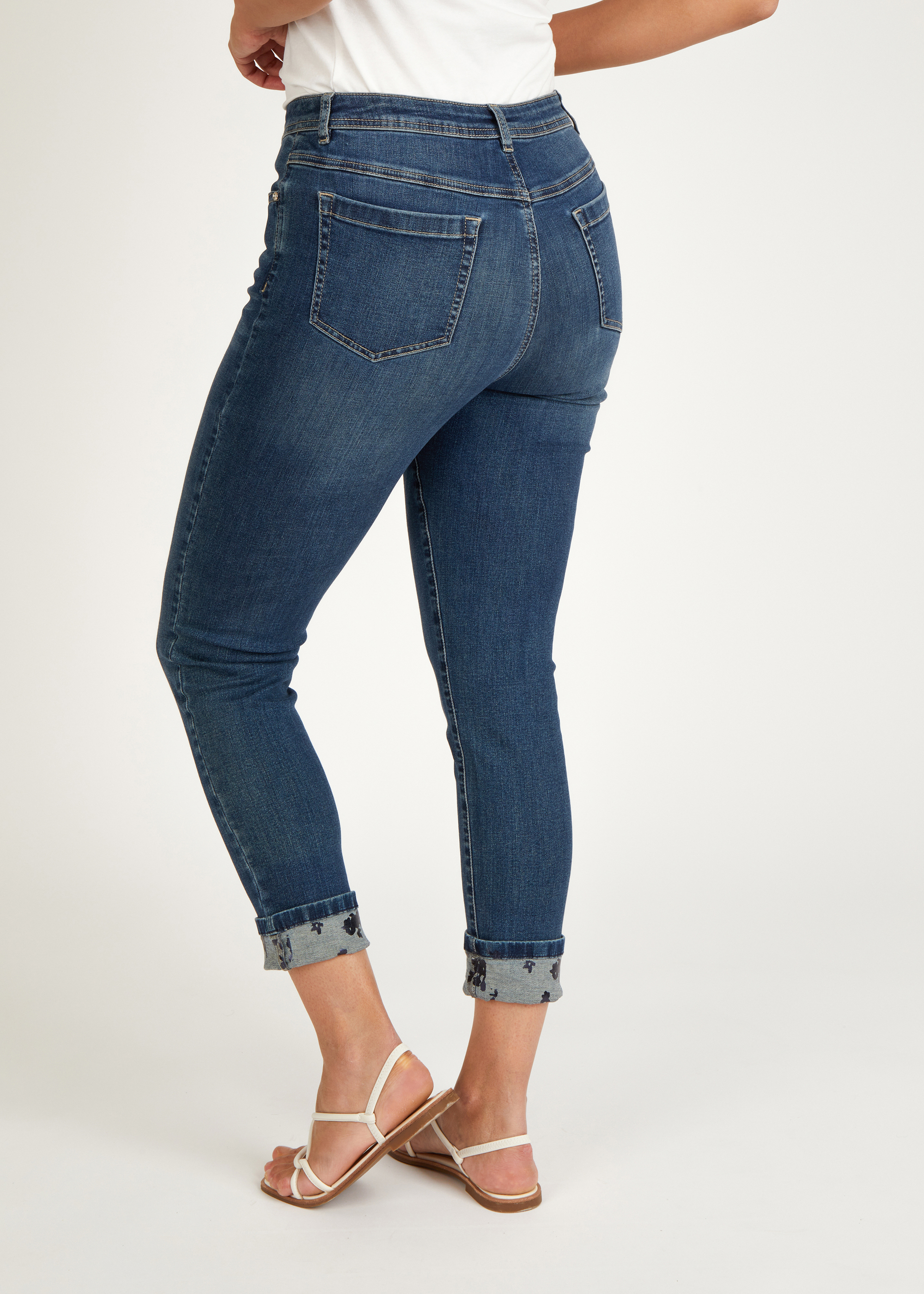 Jeans in Cotton-Qualität mit floralem Print