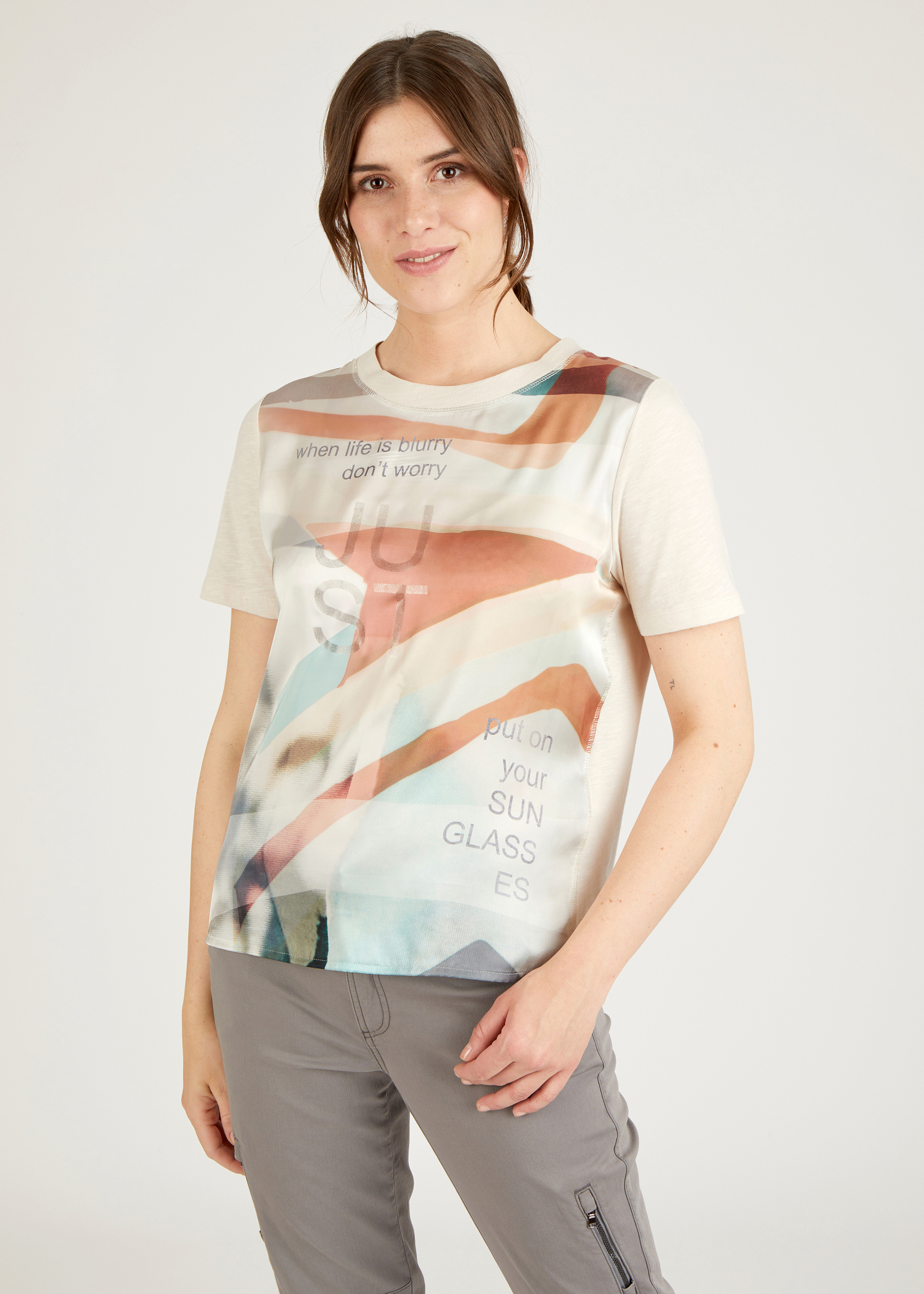 T-Shirt mit Front-Print und Wording