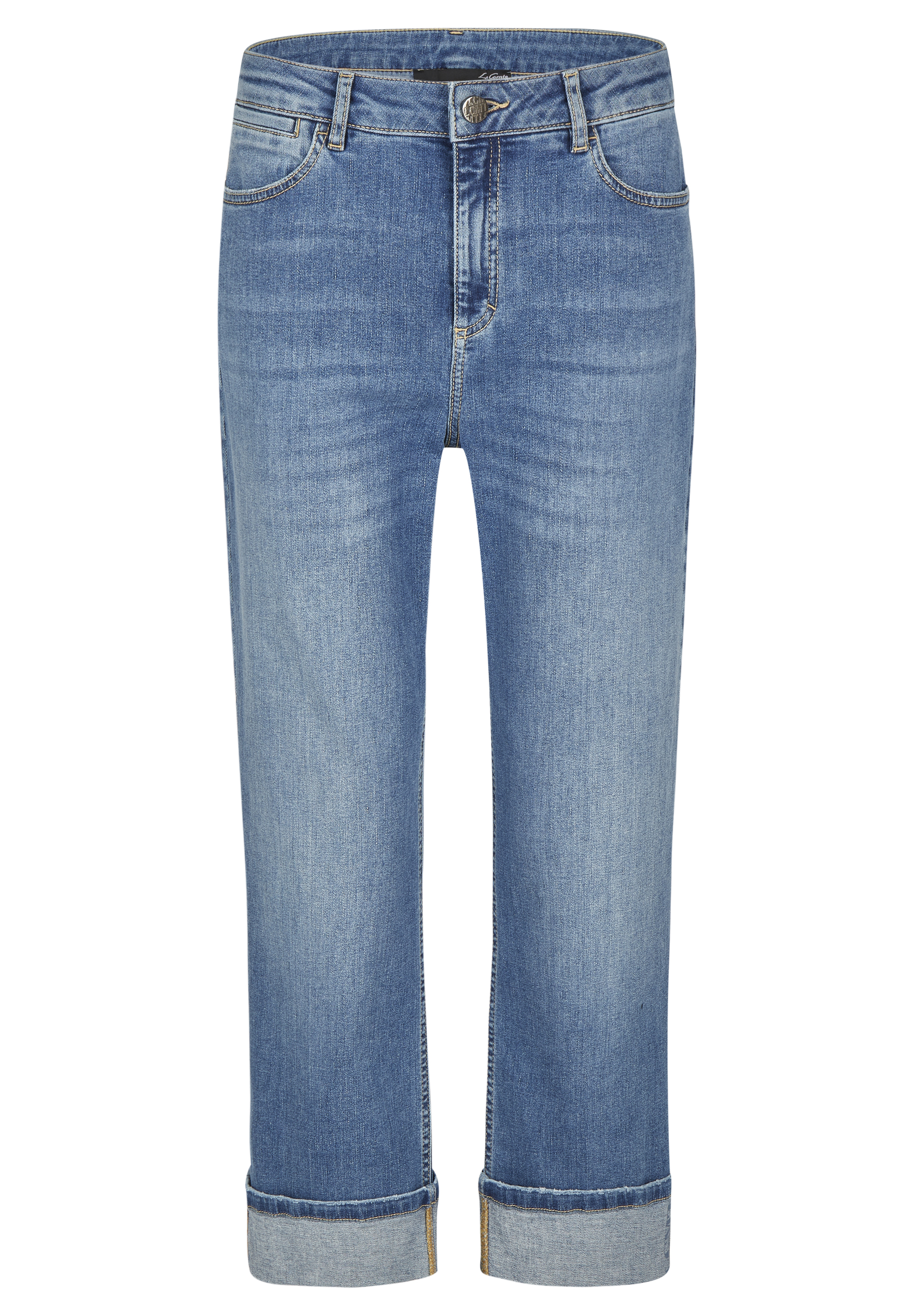 Five-Pocket-Jeans mit Umschlag