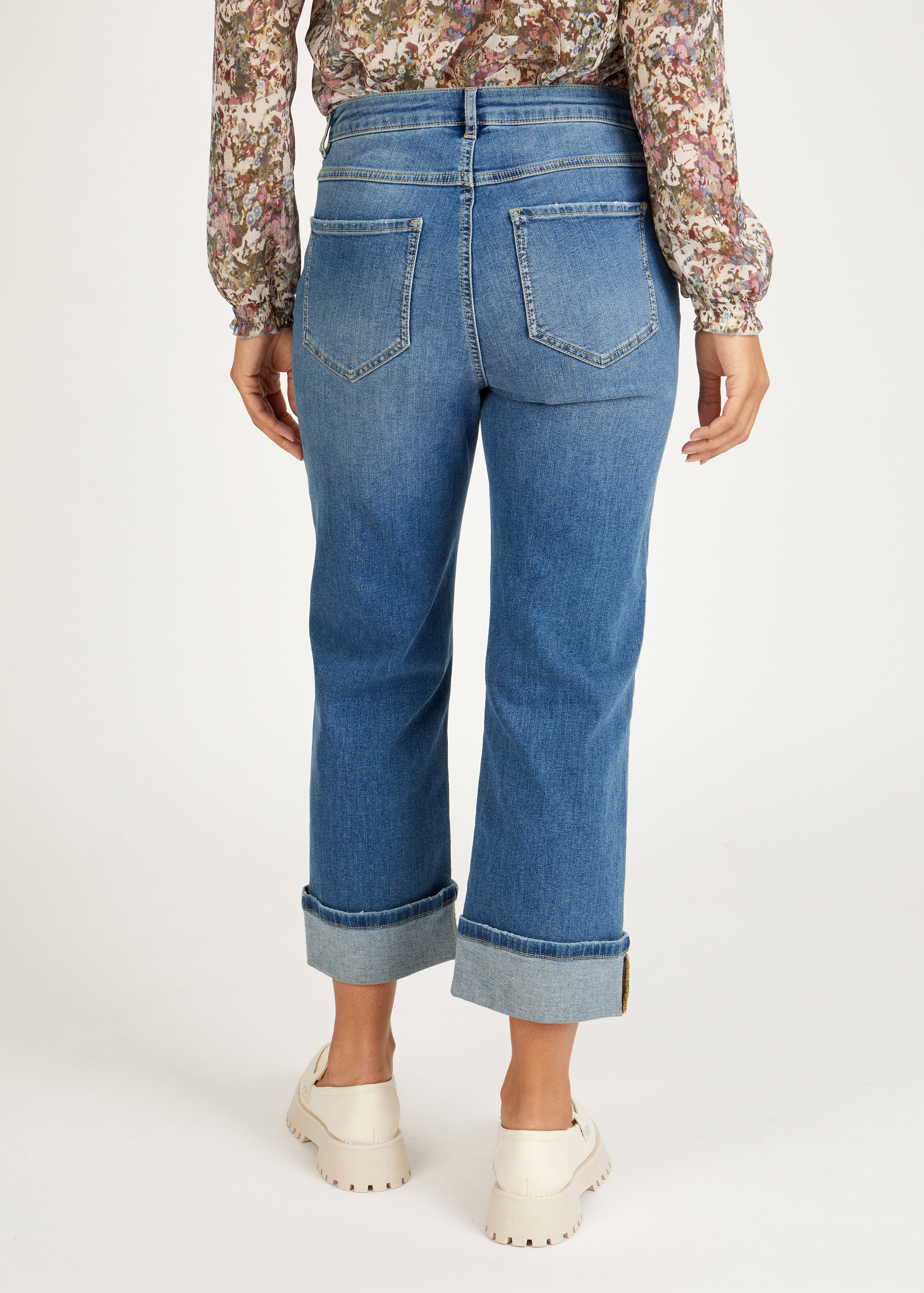 Five-Pocket-Jeans mit Umschlag
