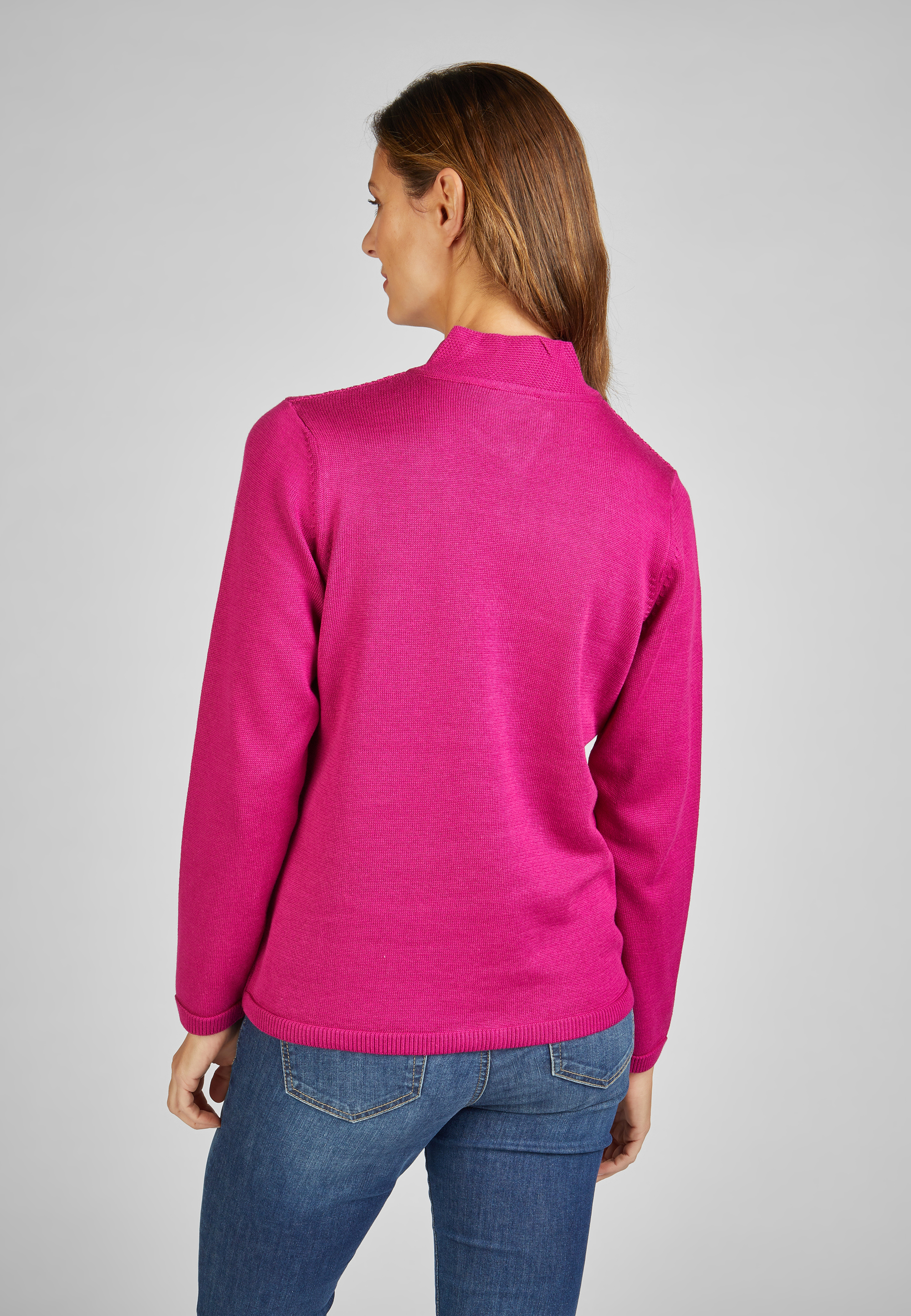 Strickjacke mit Reißverschluss Größe: 36, Pink » Farbe