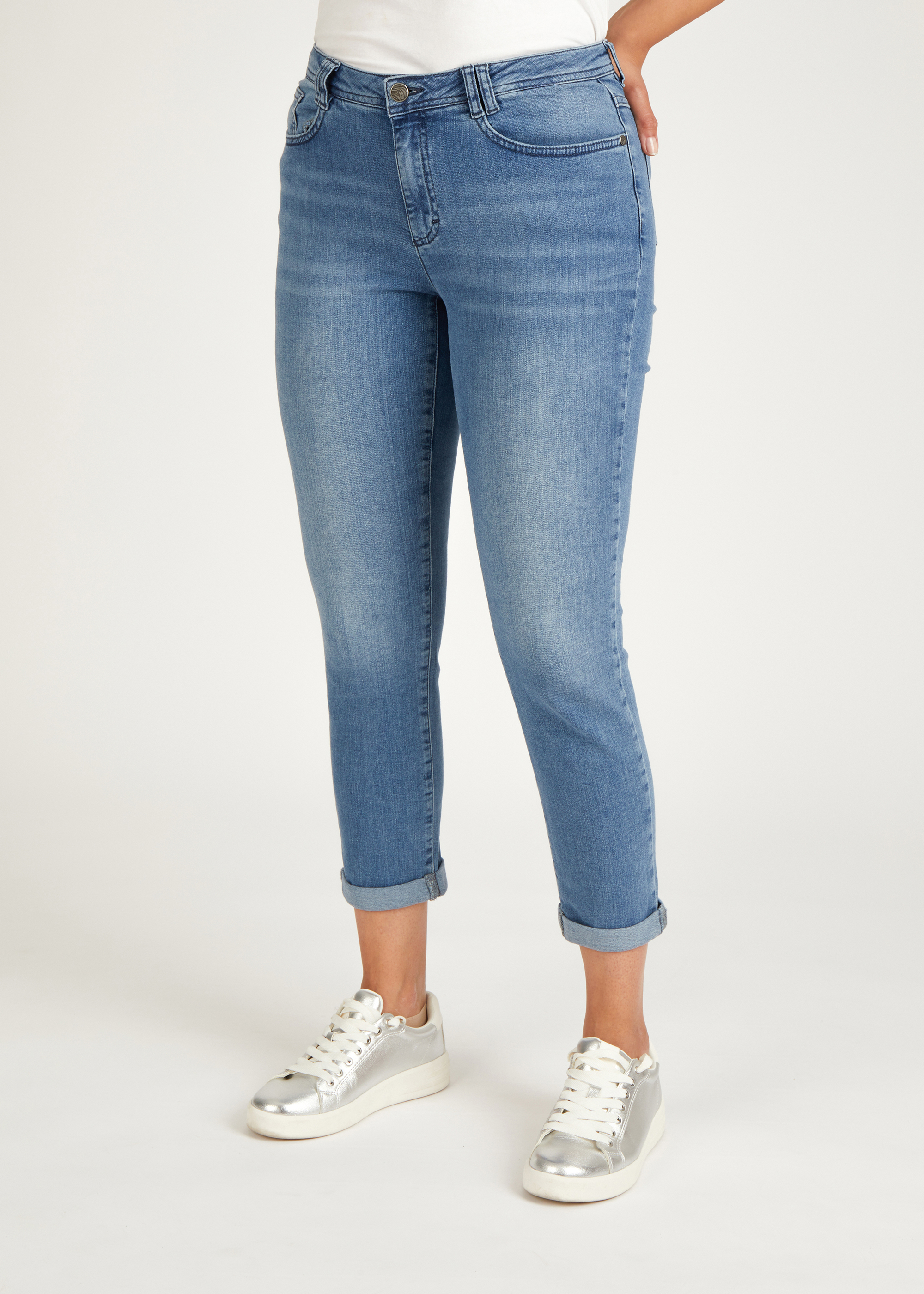 Jeans in Cotton-Qualität mit Used-Effekt