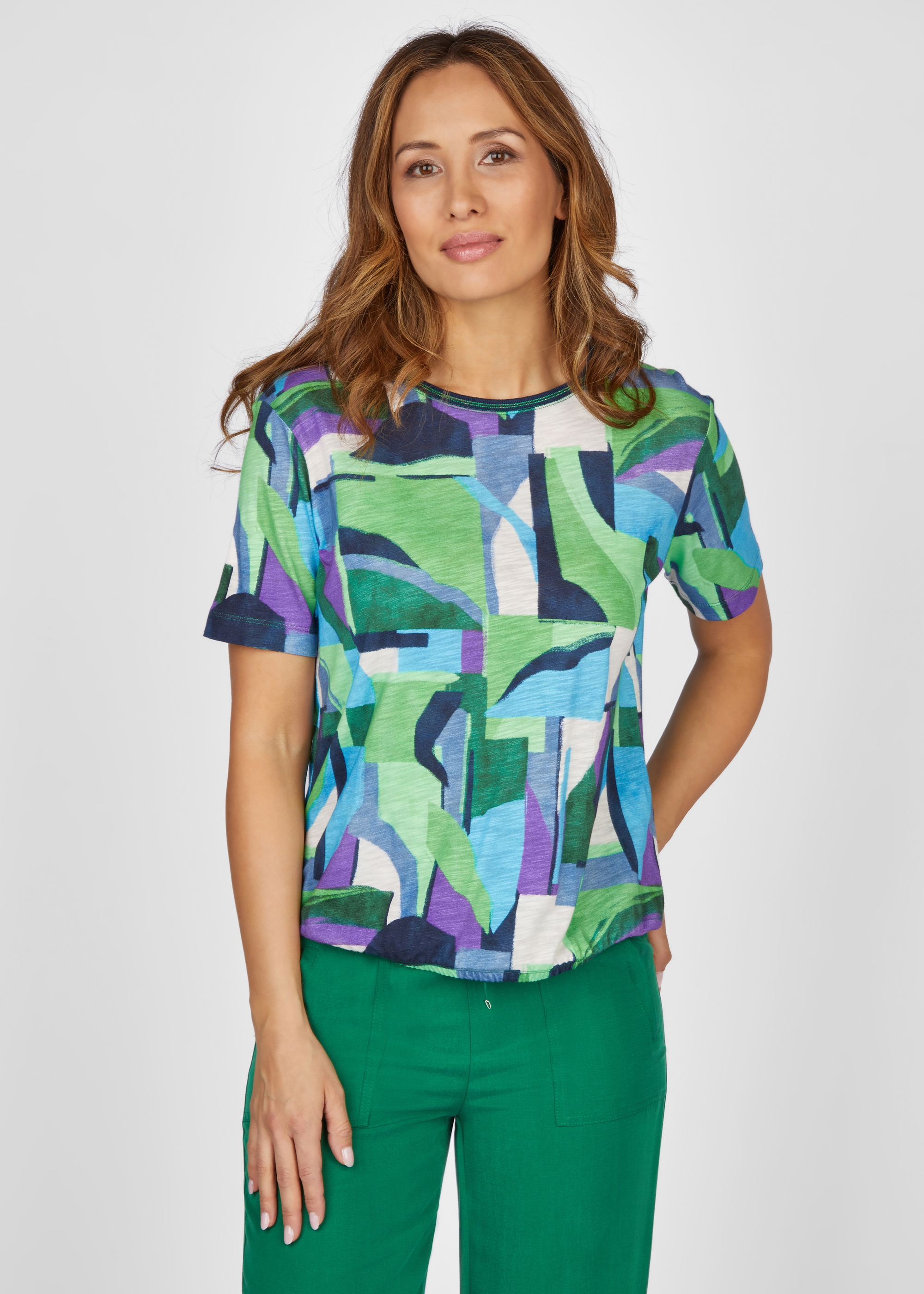 [Nur Sonderverkauf verfügbar] Einzigartiges T-Shirt mit Muster » Farbe: 48 Größe: Grün