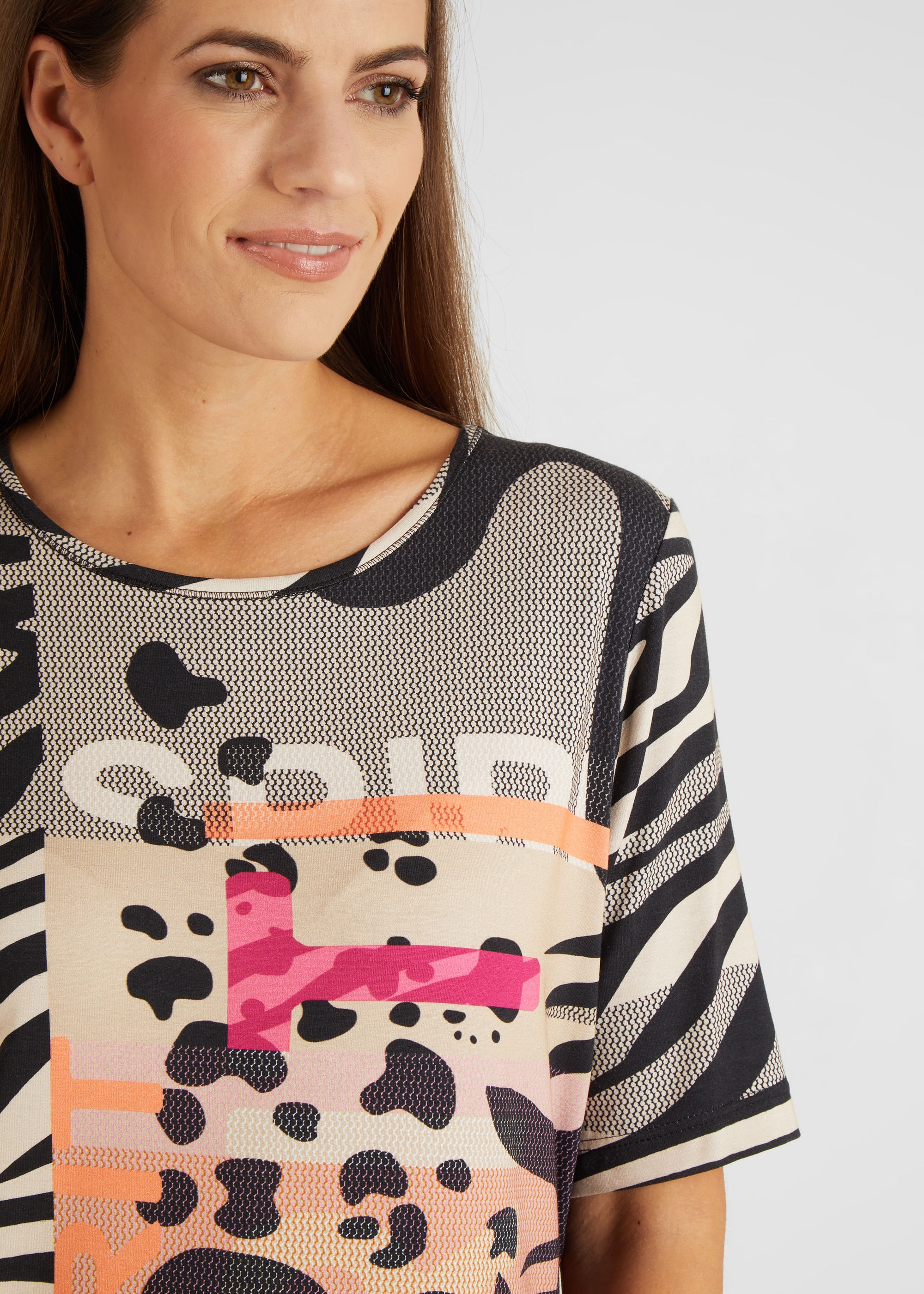 Kurzärmliges T-Shirt mit Animal-Muster